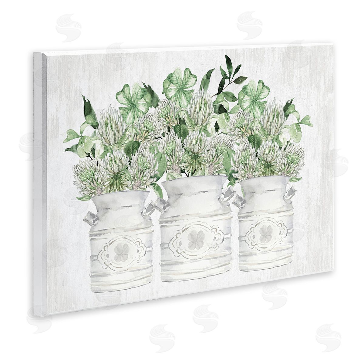 Spring Potted Clovers Wood Plaque Wall Art, Home Decor by Lettered and Lined