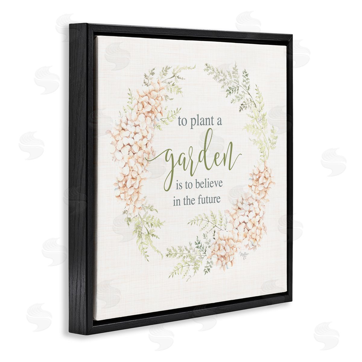 Inspiring Plant A Garden Black Floating Frame Canvas Wall Art, Home Decor by Mollie B.