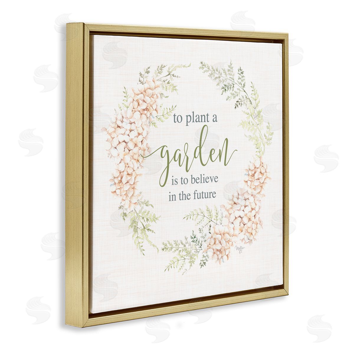 Inspiring Plant A Garden Gold Floating Frame Canvas Wall Art, Home Decor by Mollie B.