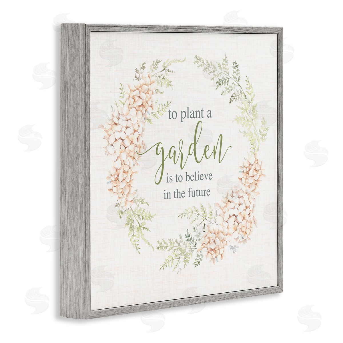 Inspiring Plant A Garden Grey Frame Print Wall Art, Home Decor by Mollie B.