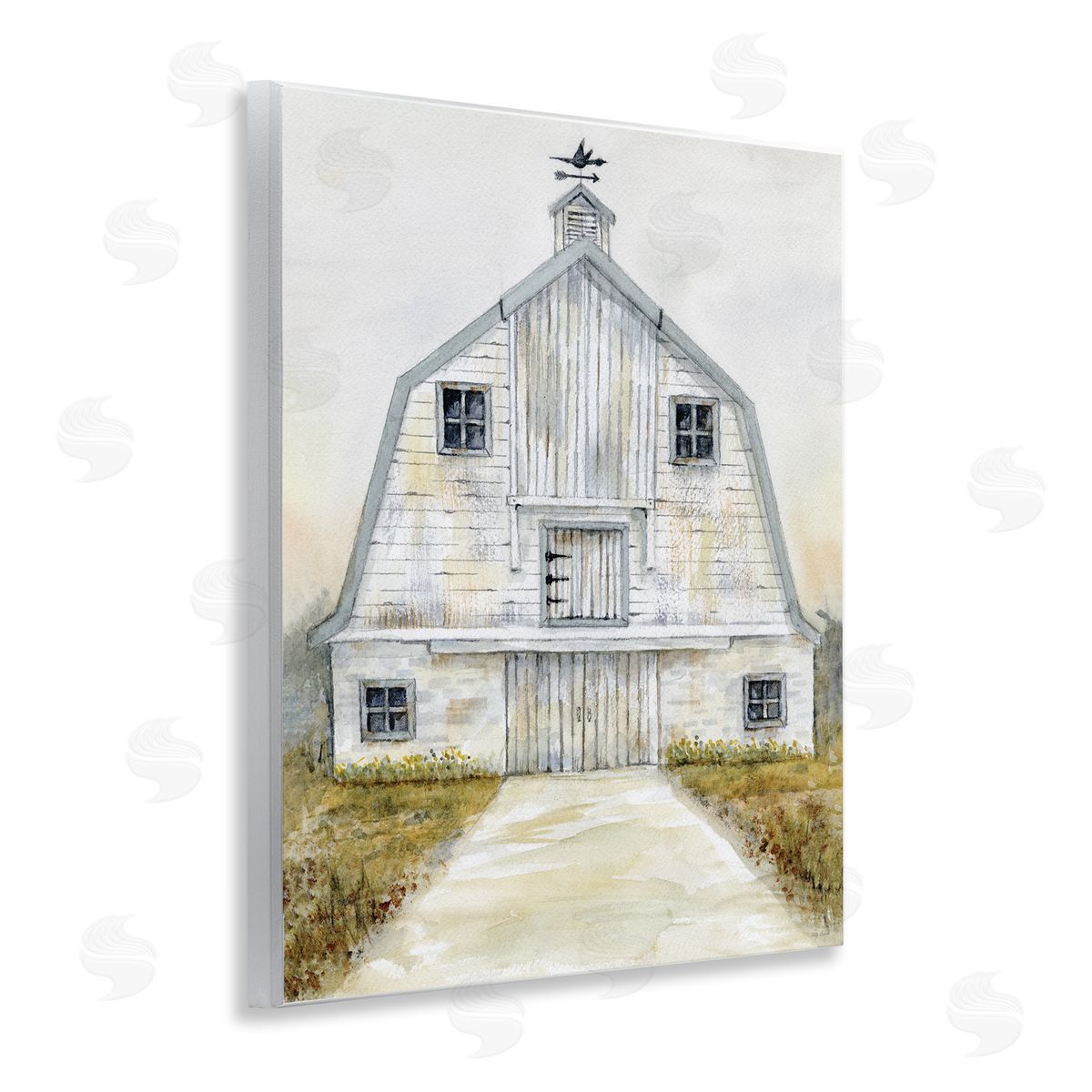 White Barn Grey Trim Wood Plaque Wall Art, Home Decor by Patti Bishop