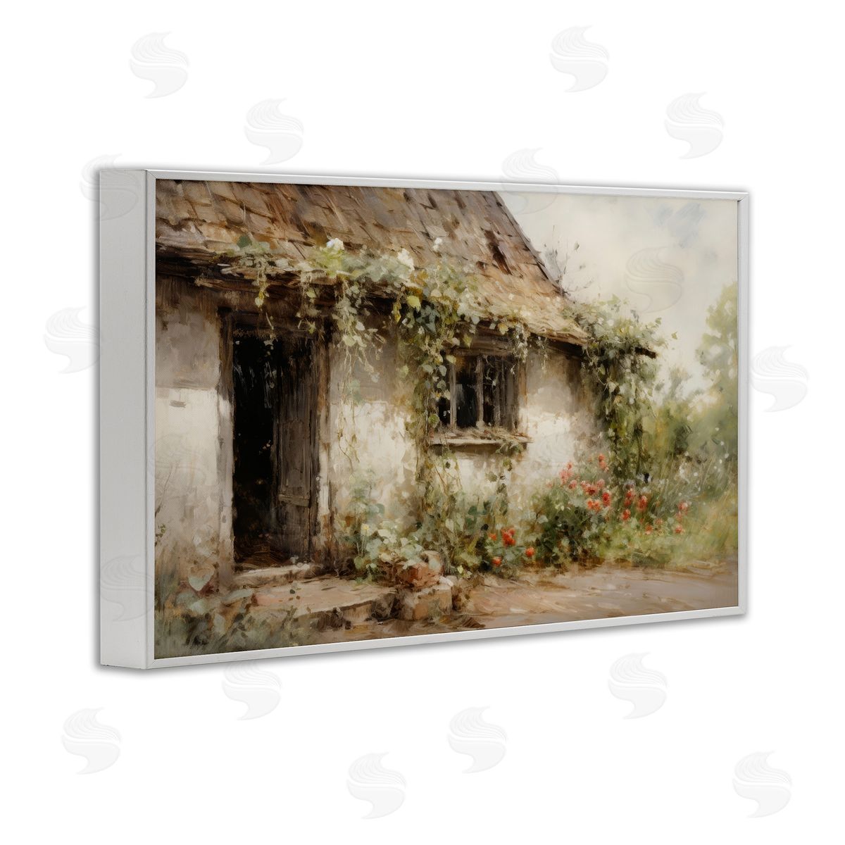 Reclaimed By Nature White Frame Print Wall Art, Home Decor by Petal Prints Design