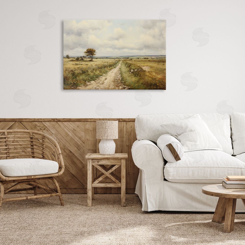 Petal Prints Design Rural Farm Road Canvas Wall Art Print in Room