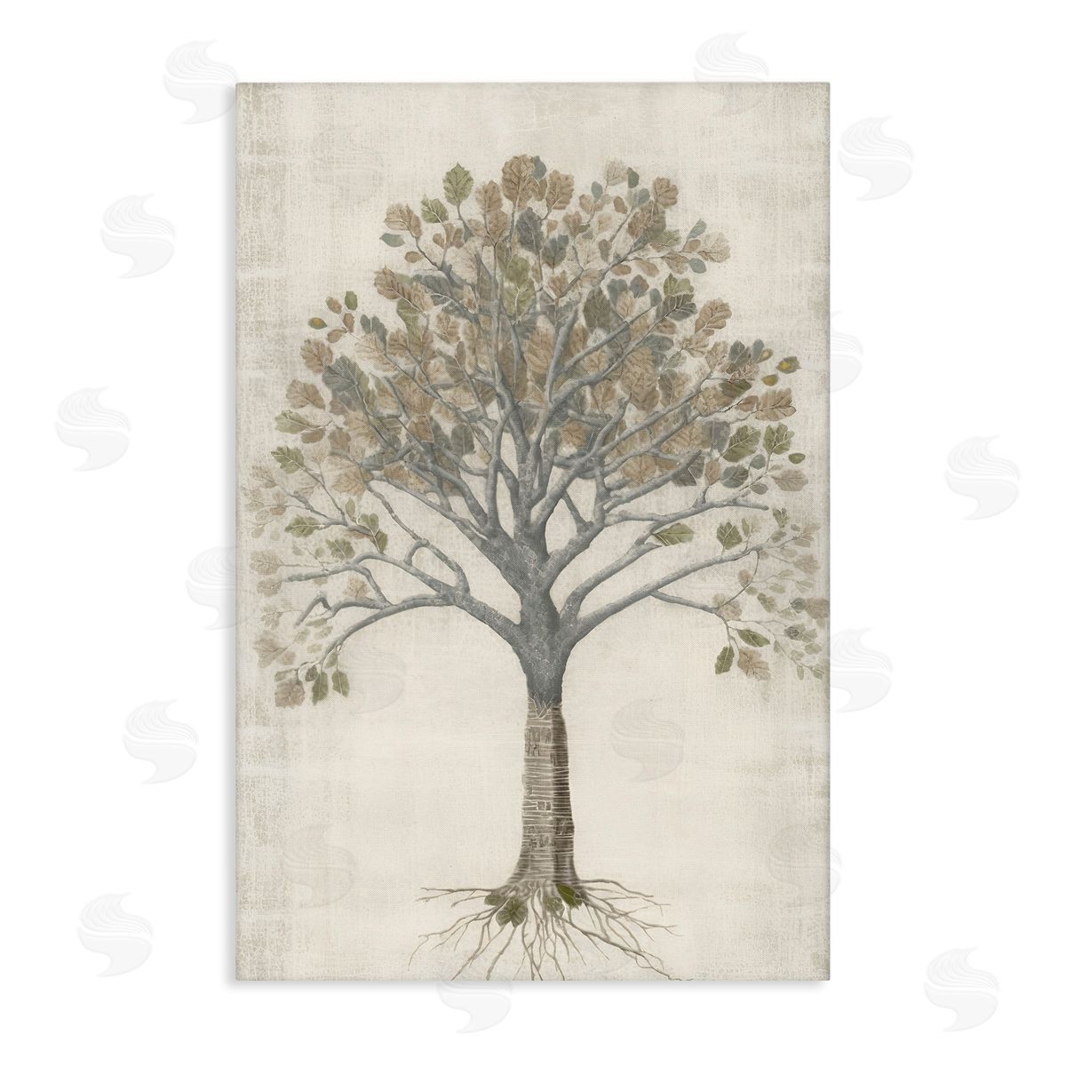 Wise Tree Impression Canvas Wall Art, Home Decor by Petal Prints Design