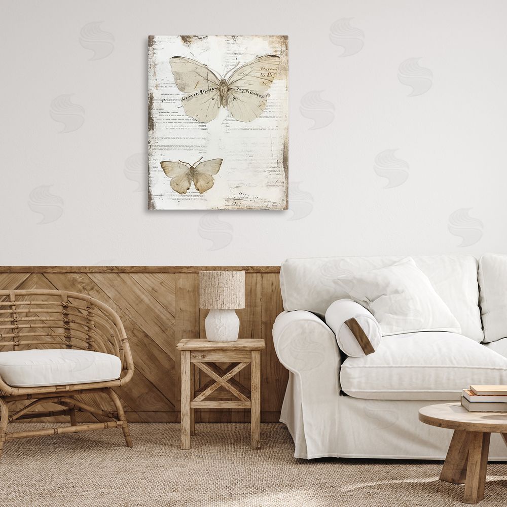 Riley B Butterfly Journal Collage Canvas Wall Art Print in Room