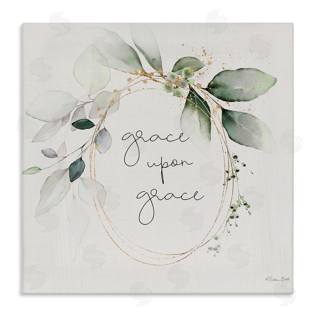 Grace with Soft Leaves Canvas Wall Art, Home Decor by Susan Ball