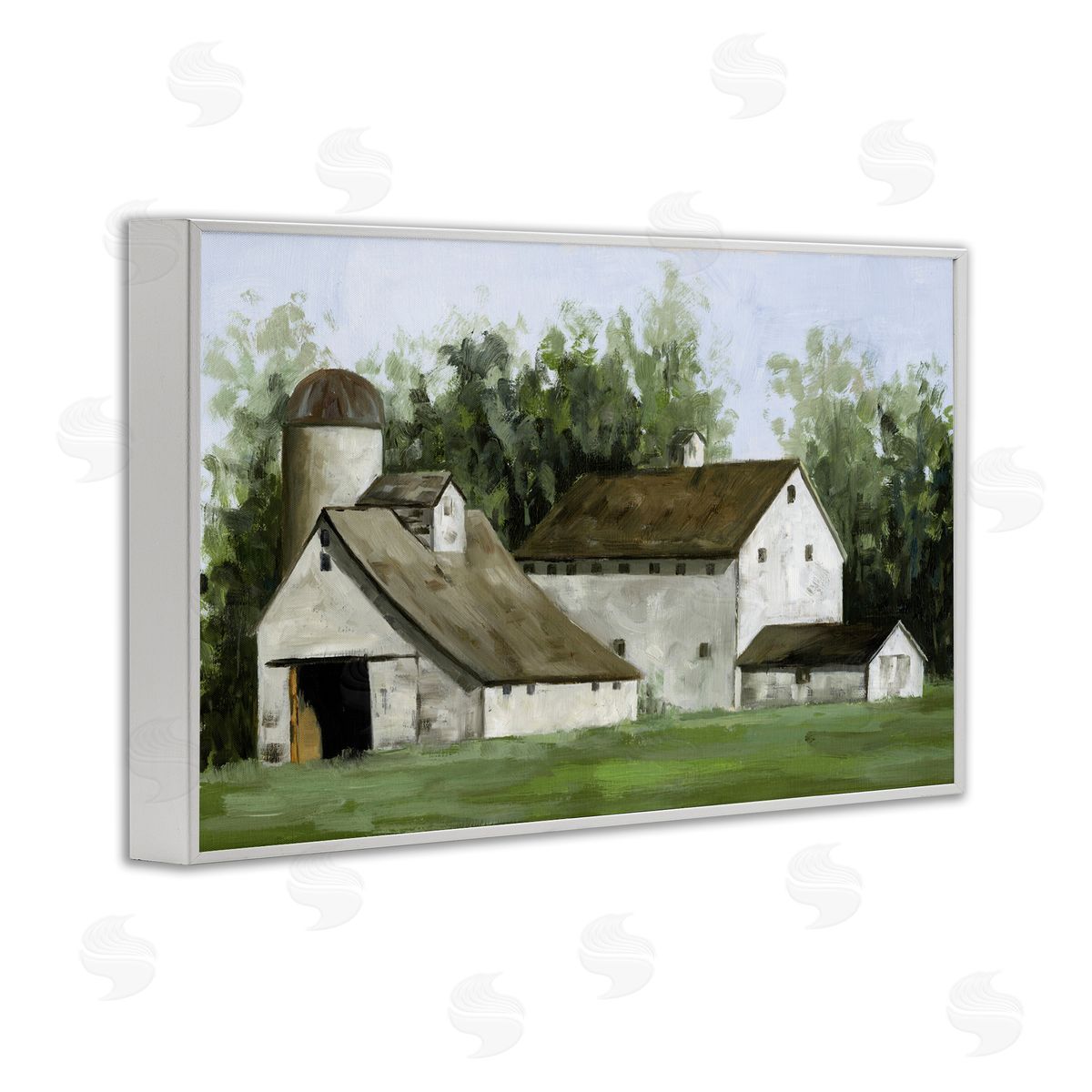 White Barn Farmhouse White Frame Print Wall Art, Home Decor by White Ladder