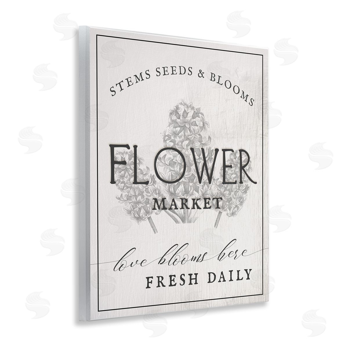 Flower Blooms Market Wood Plaque Wall Art, Home Decor by Ziwei Li