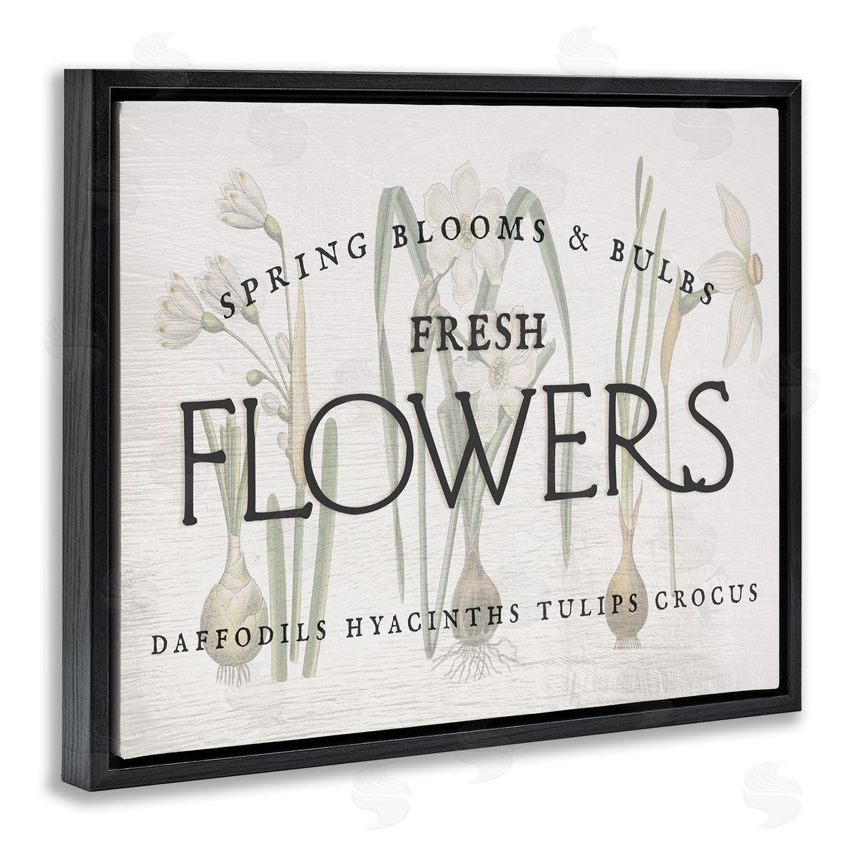 Fresh Flowers Market Black Floating Frame Canvas Wall Art, Home Decor by Ziwei Li