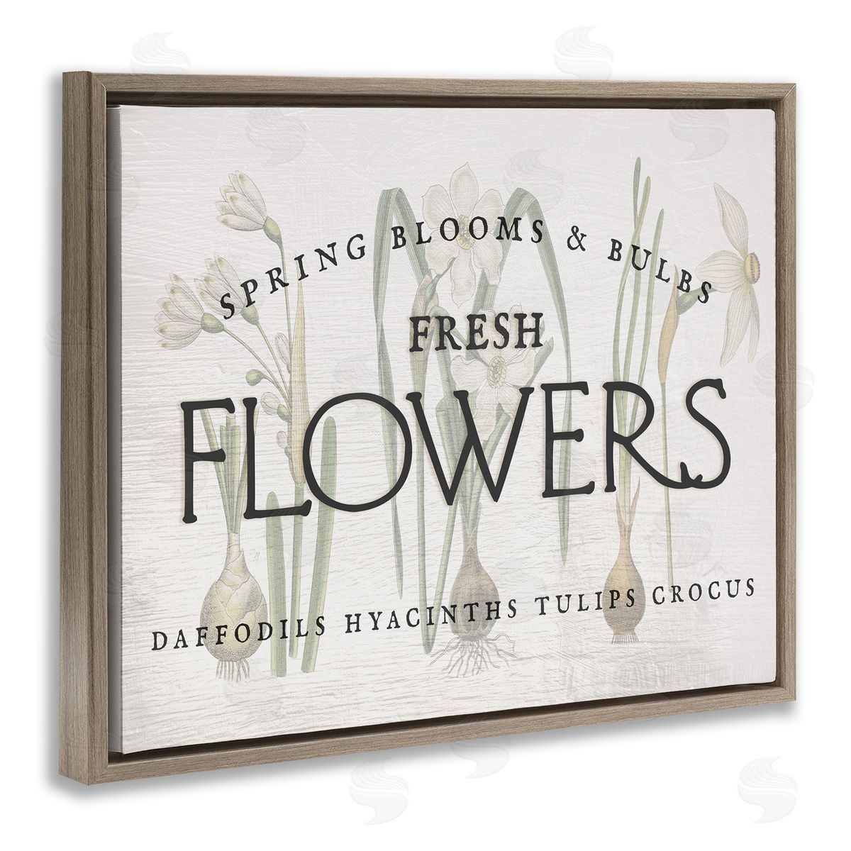 Fresh Flowers Market Brown Floating Frame Canvas Wall Art, Home Decor by Ziwei Li