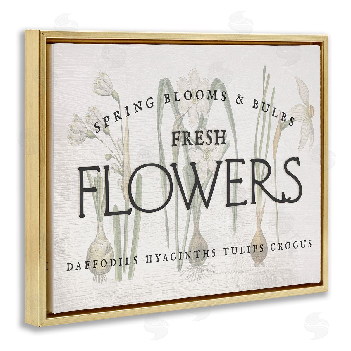 Fresh Flowers Market Gold Floating Frame Canvas Wall Art, Home Decor by Ziwei Li