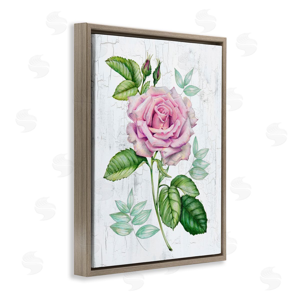 English Manor Rose Brown Floating Frame Canvas Wall Art, Home Decor by Levison Design