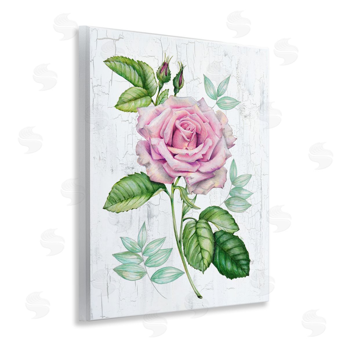 English Manor Rose Wood Plaque Wall Art, Home Decor by Levison Design