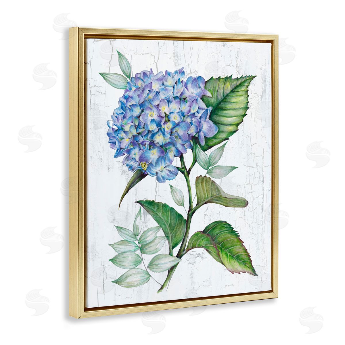 Levison Design English Manor Hydrangea Gold Floating Frame Canvas Wall Art Print