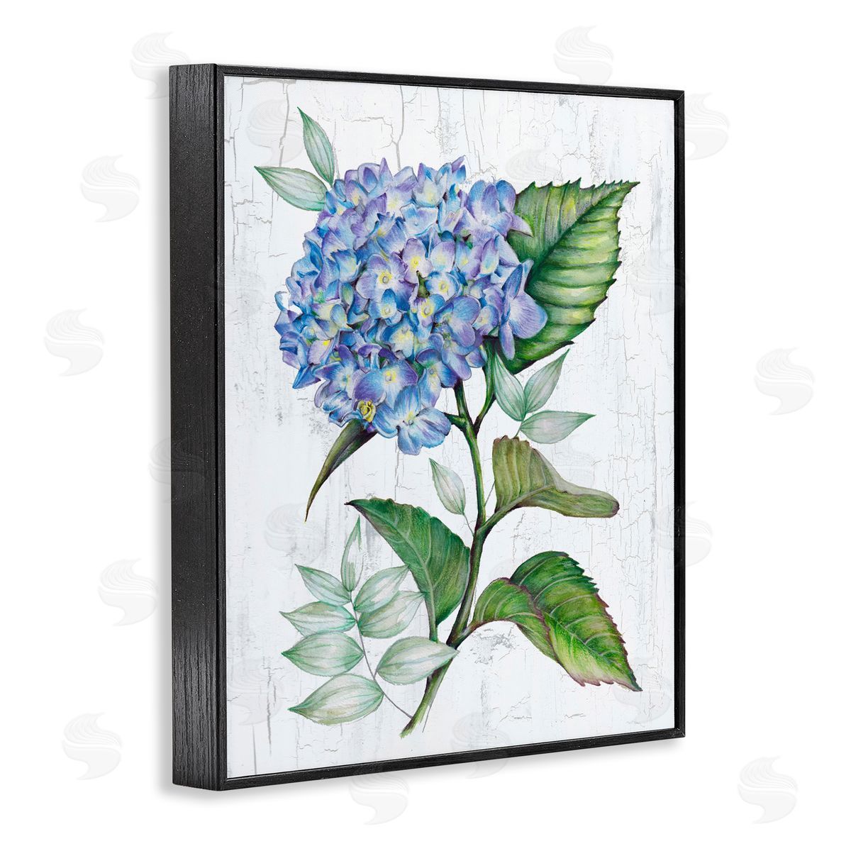 Levison Design English Manor Hydrangea Black Framed Giclee Wall Art Print