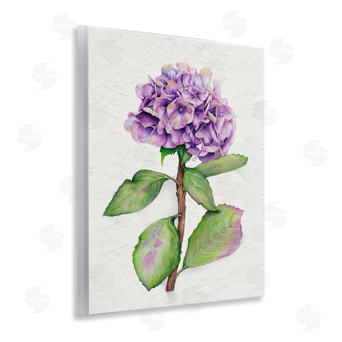European Style Hydrangea Wood Plaque Wall Art, Home Decor by Levison Design