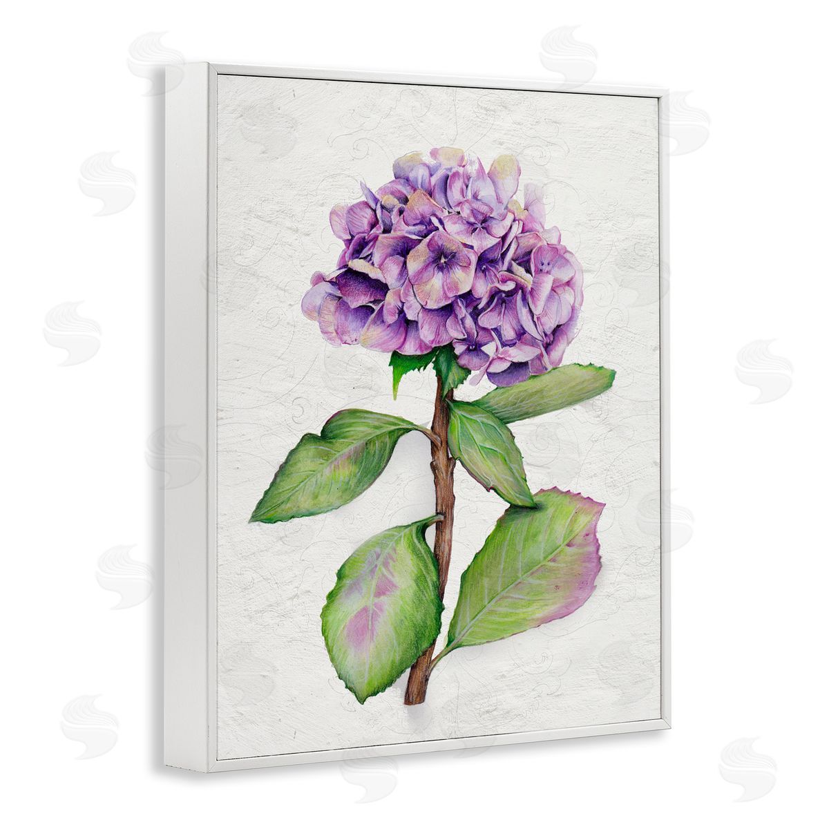 European Style Hydrangea White Frame Print Wall Art, Home Decor by Levison Design