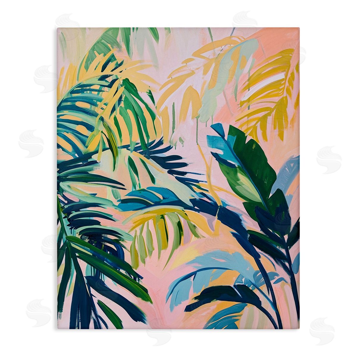 Tropical Leaf Impressions Canvas Wall Art, Home Decor by Ramona Murdock