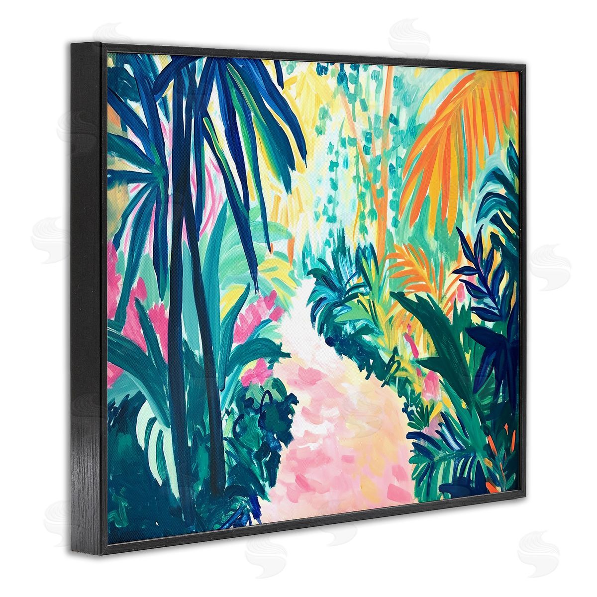 Garden Of Bright Color Black Frame Print Wall Art, Home Decor by Ramona Murdock