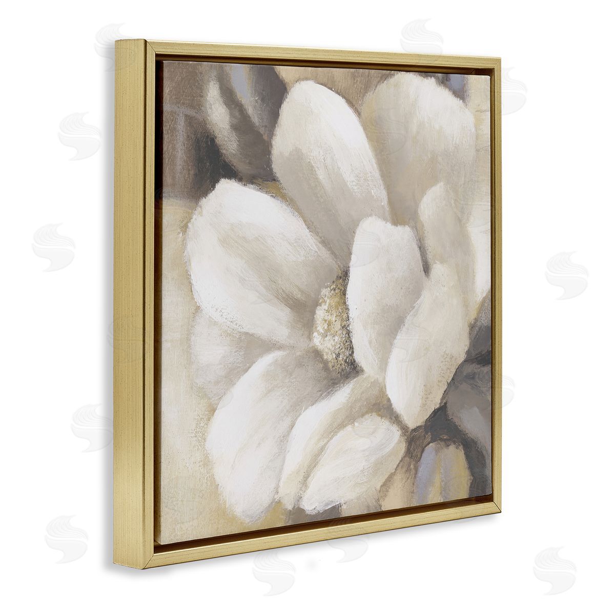 Lanie Loreth Magnolia Flower Petals Gold Floating Frame Canvas Wall Art Print
