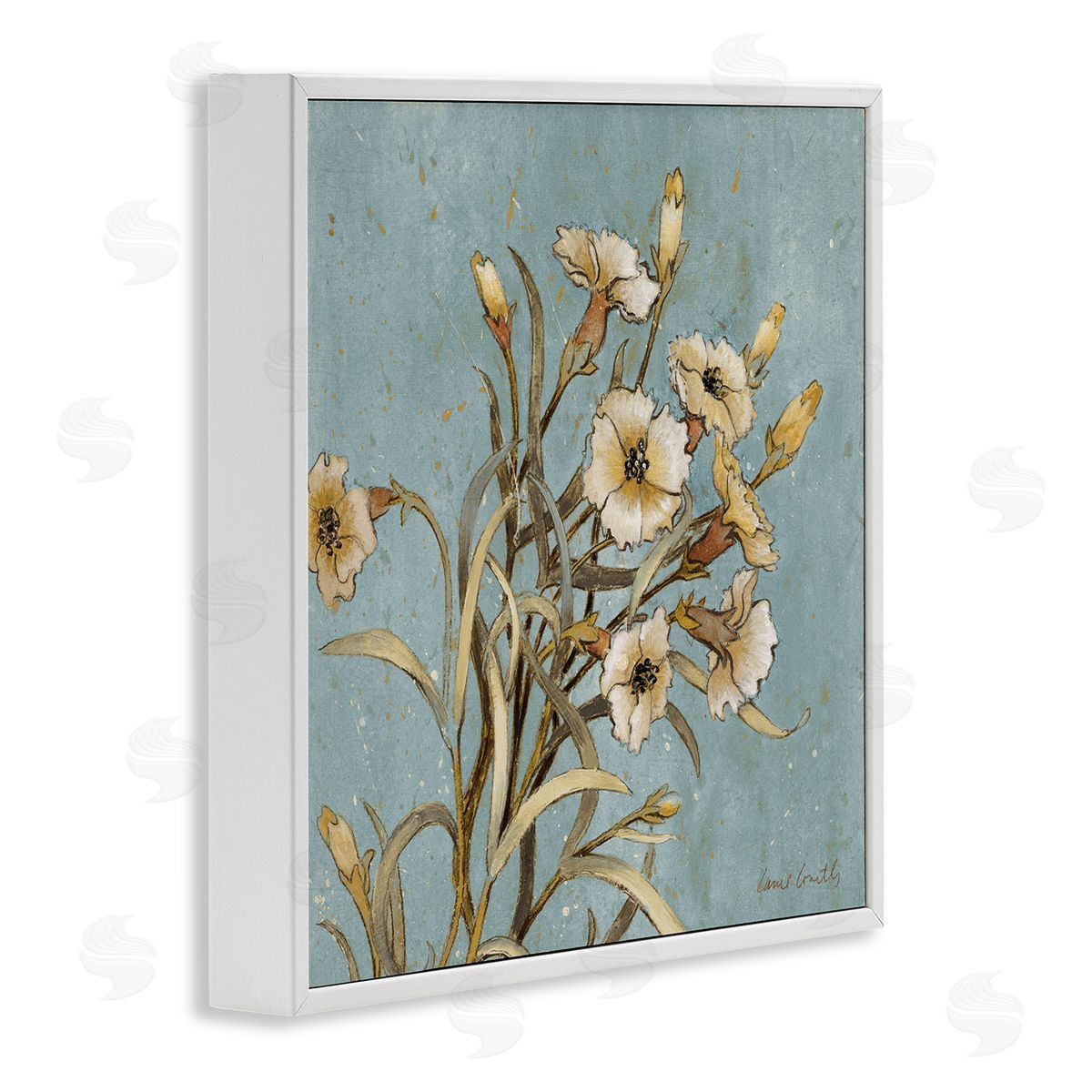 Natural Blooming Buds White Frame Print Wall Art, Home Decor by Lanie Loreth