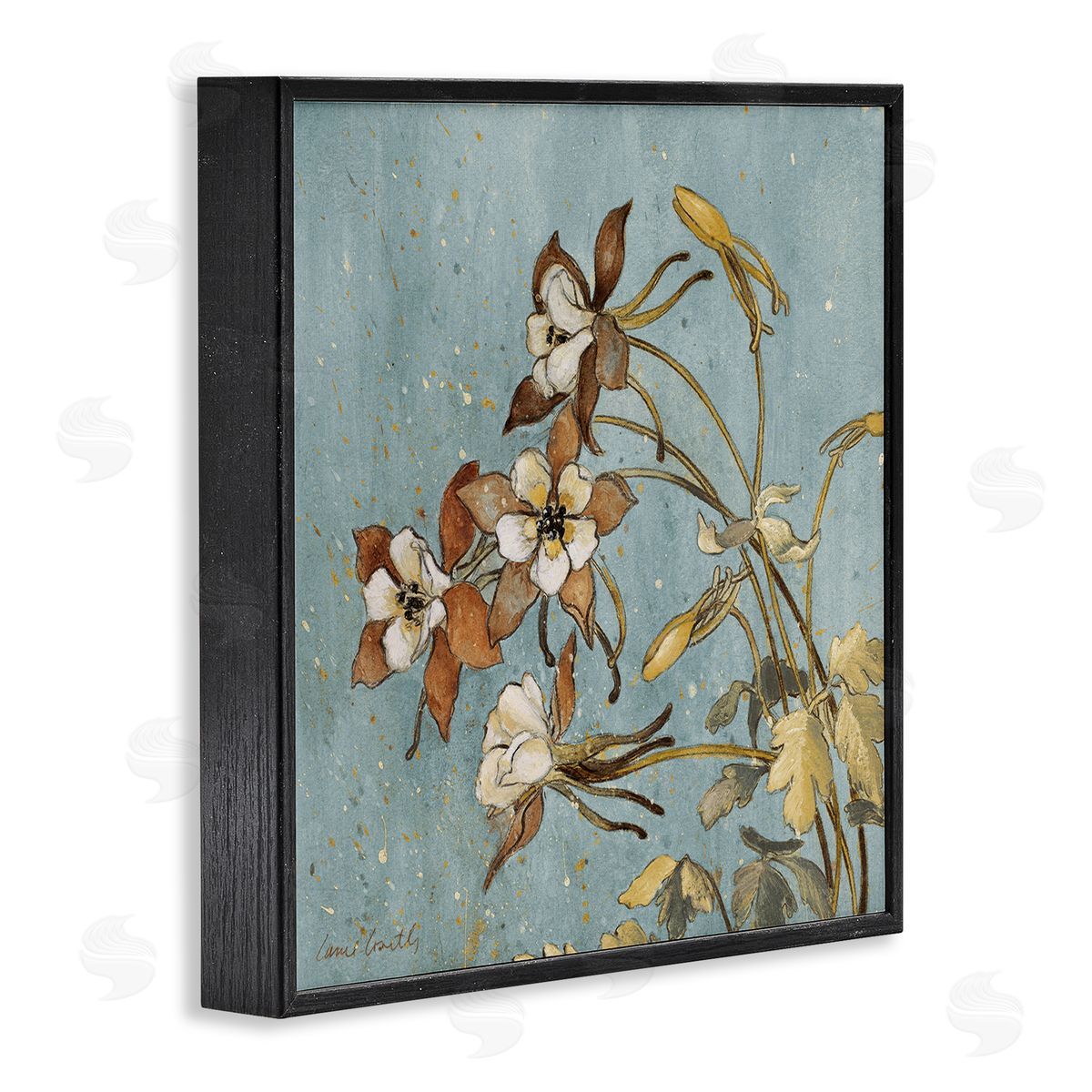 Rustic Blooming Buds Black Frame Print Wall Art, Home Decor by Lanie Loreth