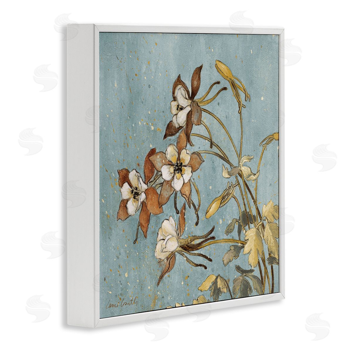 Rustic Blooming Buds White Frame Print Wall Art, Home Decor by Lanie Loreth