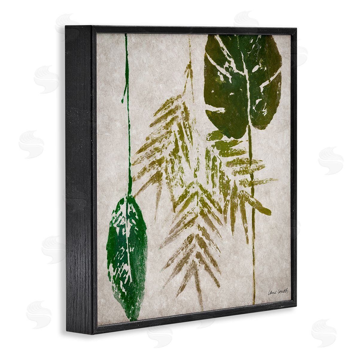 Botanical Leaf Impressions Black Frame Print Wall Art, Home Decor by Lanie Loreth