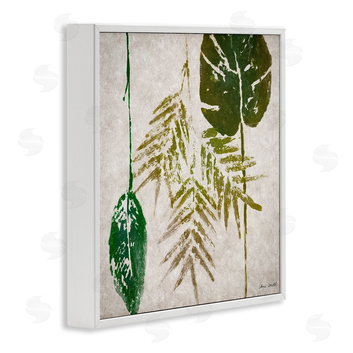 Botanical Leaf Impressions White Frame Print Wall Art, Home Decor by Lanie Loreth