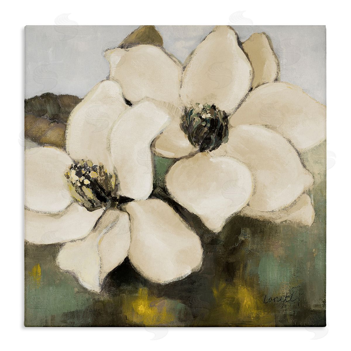 Magnolia Blossom Duo Canvas Wall Art, Home Decor by Lanie Loreth