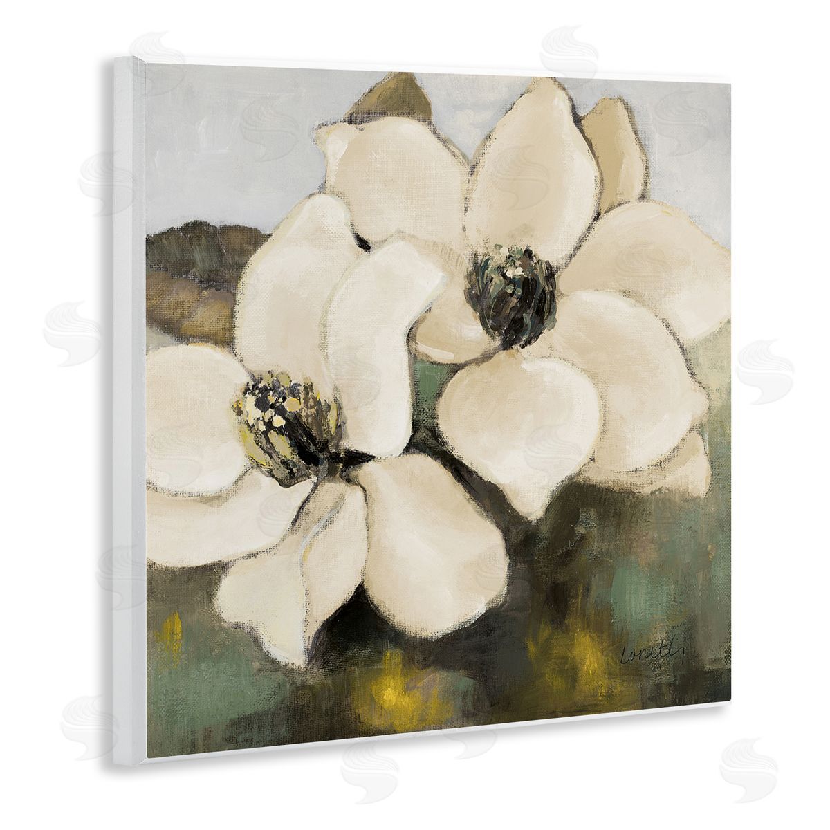 Magnolia Blossom Duo Wood Plaque Wall Art, Home Decor by Lanie Loreth
