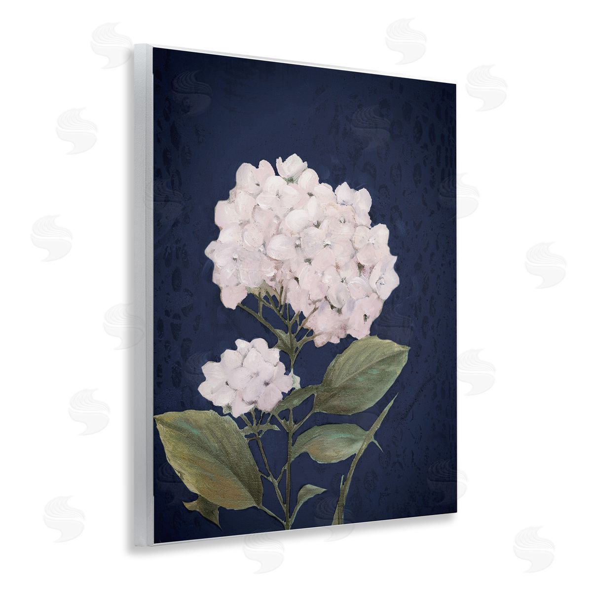 White Hydrangea Blossom Wood Plaque Wall Art, Home Decor by Patricia Pinto