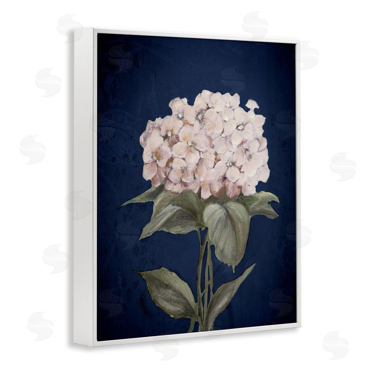 Single Hydrangea Bloom White Frame Print Wall Art, Home Decor by Patricia Pinto