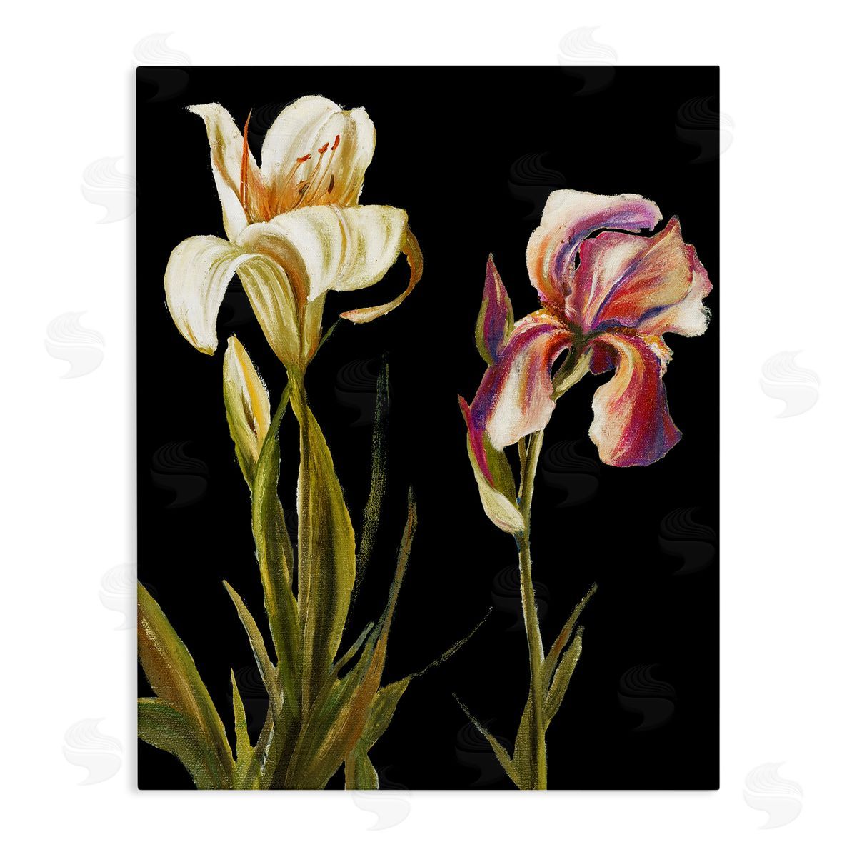 Alluring Iris Blooms Canvas Wall Art, Home Decor by Patricia Pinto