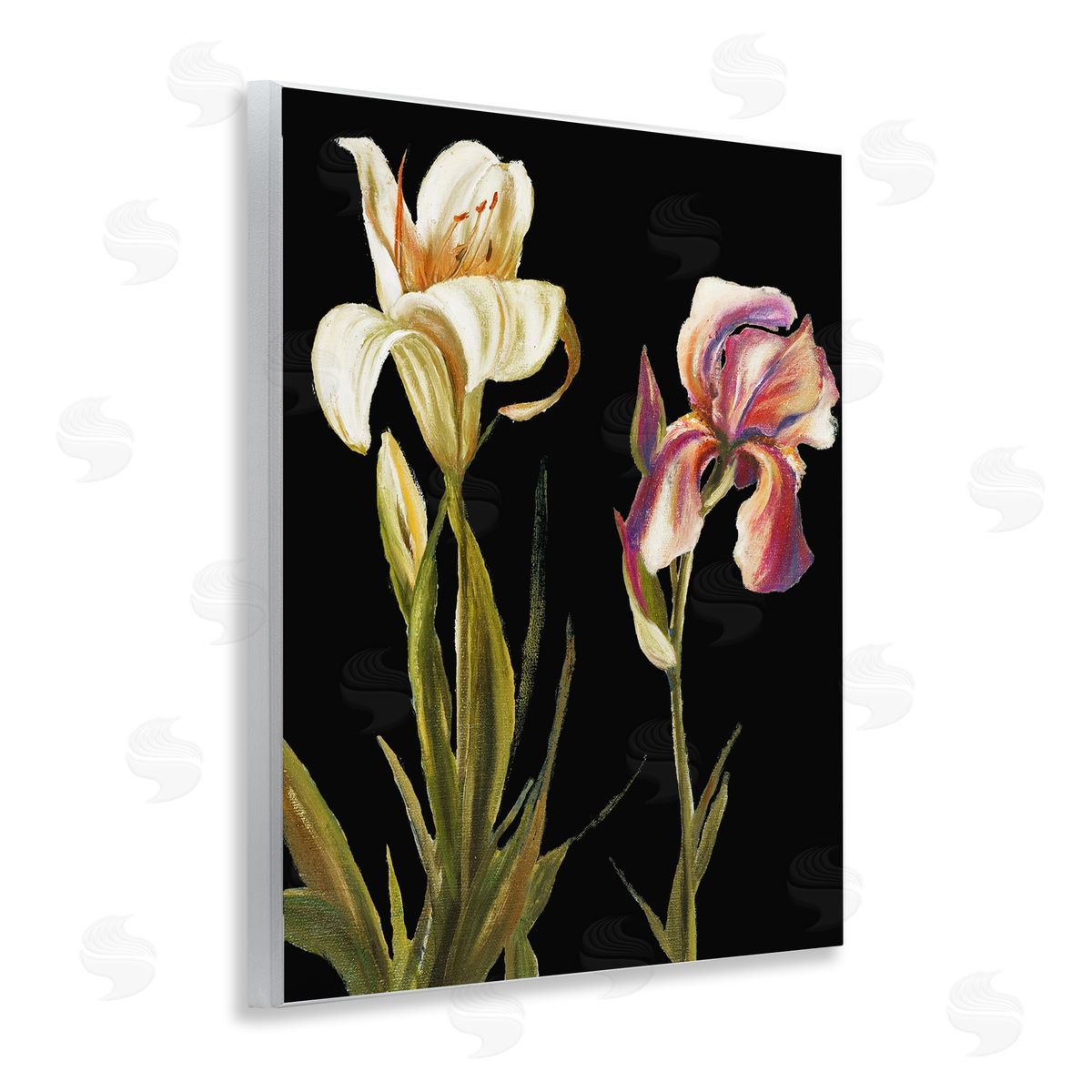 Alluring Iris Blooms Wood Plaque Wall Art, Home Decor by Patricia Pinto