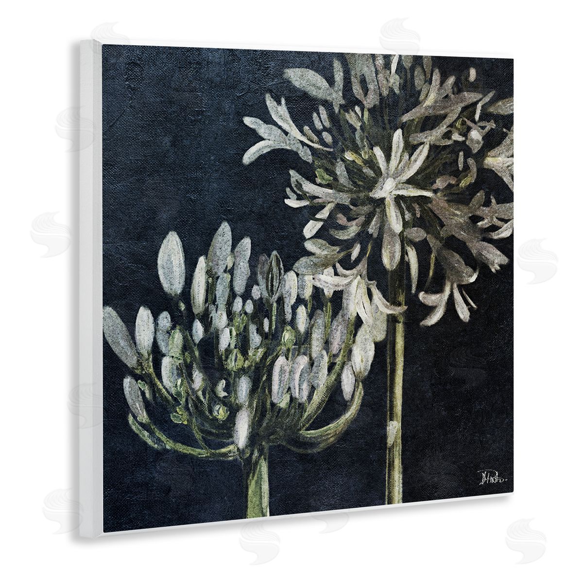 Blooming White Herbs Wood Plaque Wall Art, Home Decor by Patricia Pinto