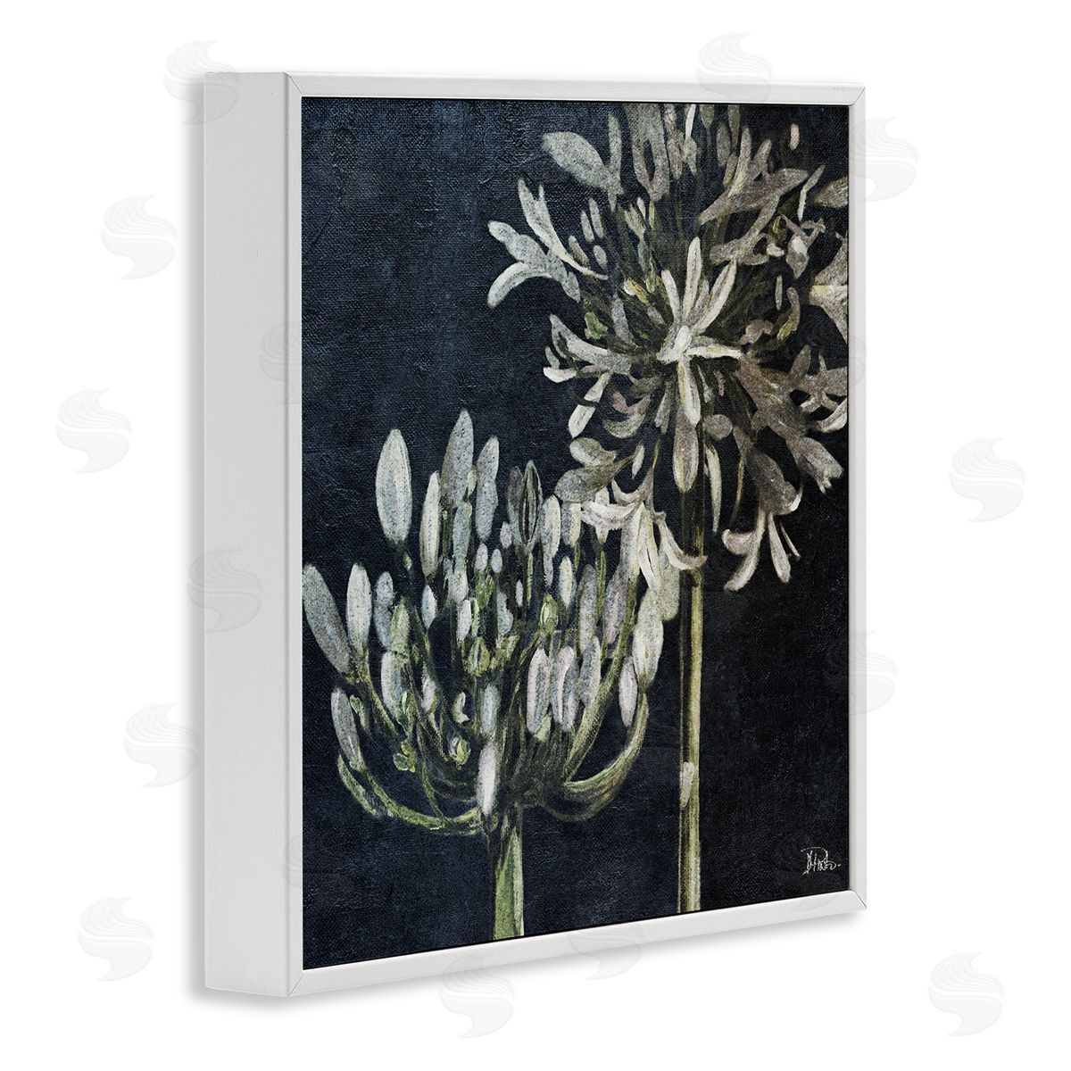 Blooming White Herbs White Frame Print Wall Art, Home Decor by Patricia Pinto