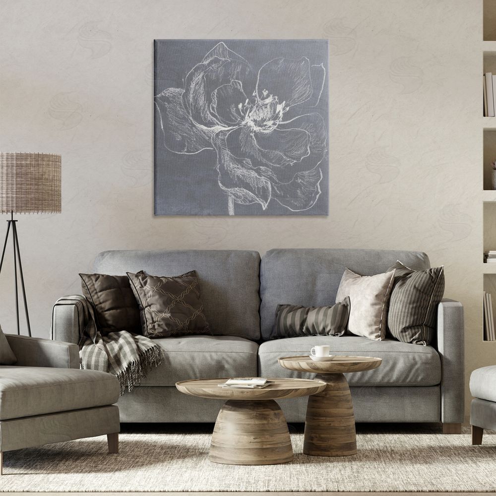 Lanie Loreth Magnolia Doodle Outline Canvas Wall Art Print in Room