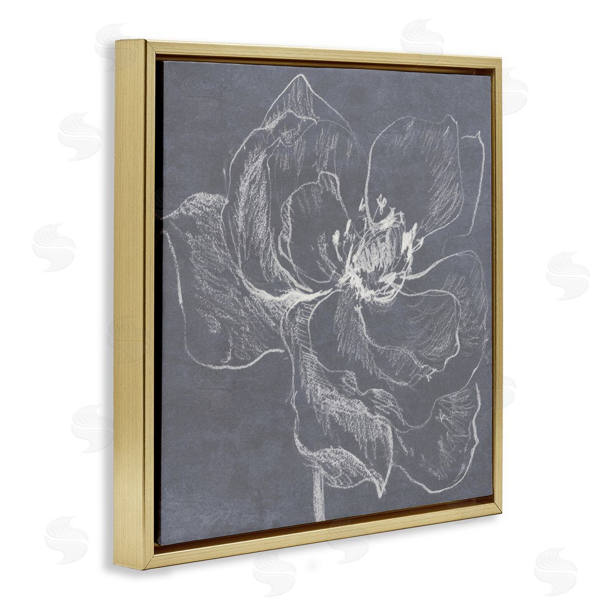 Lanie Loreth Magnolia Doodle Outline Gold Floating Frame Canvas Wall Art Print