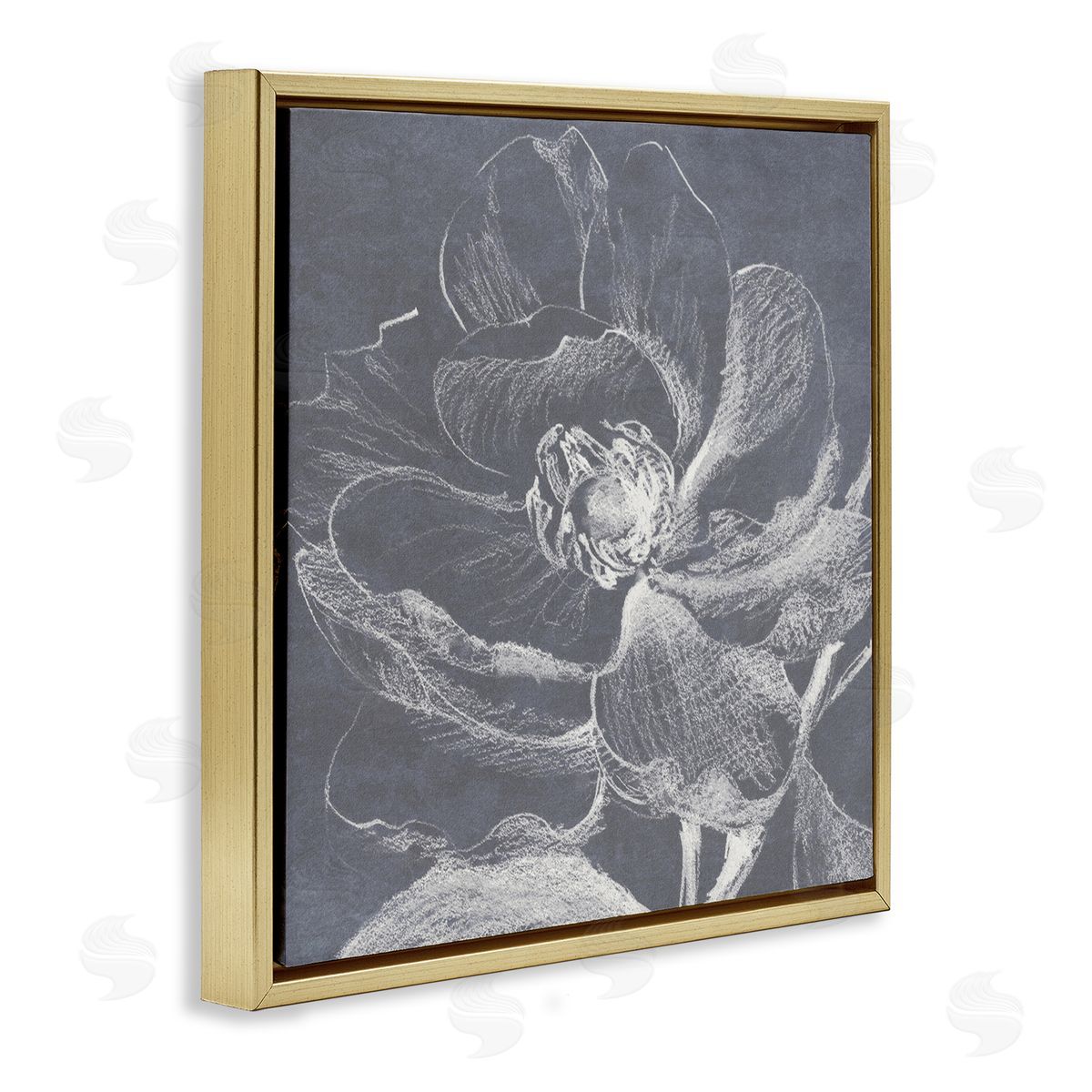 Lanie Loreth Magnolia Sketch Impression Gold Floating Frame Canvas Wall Art Print