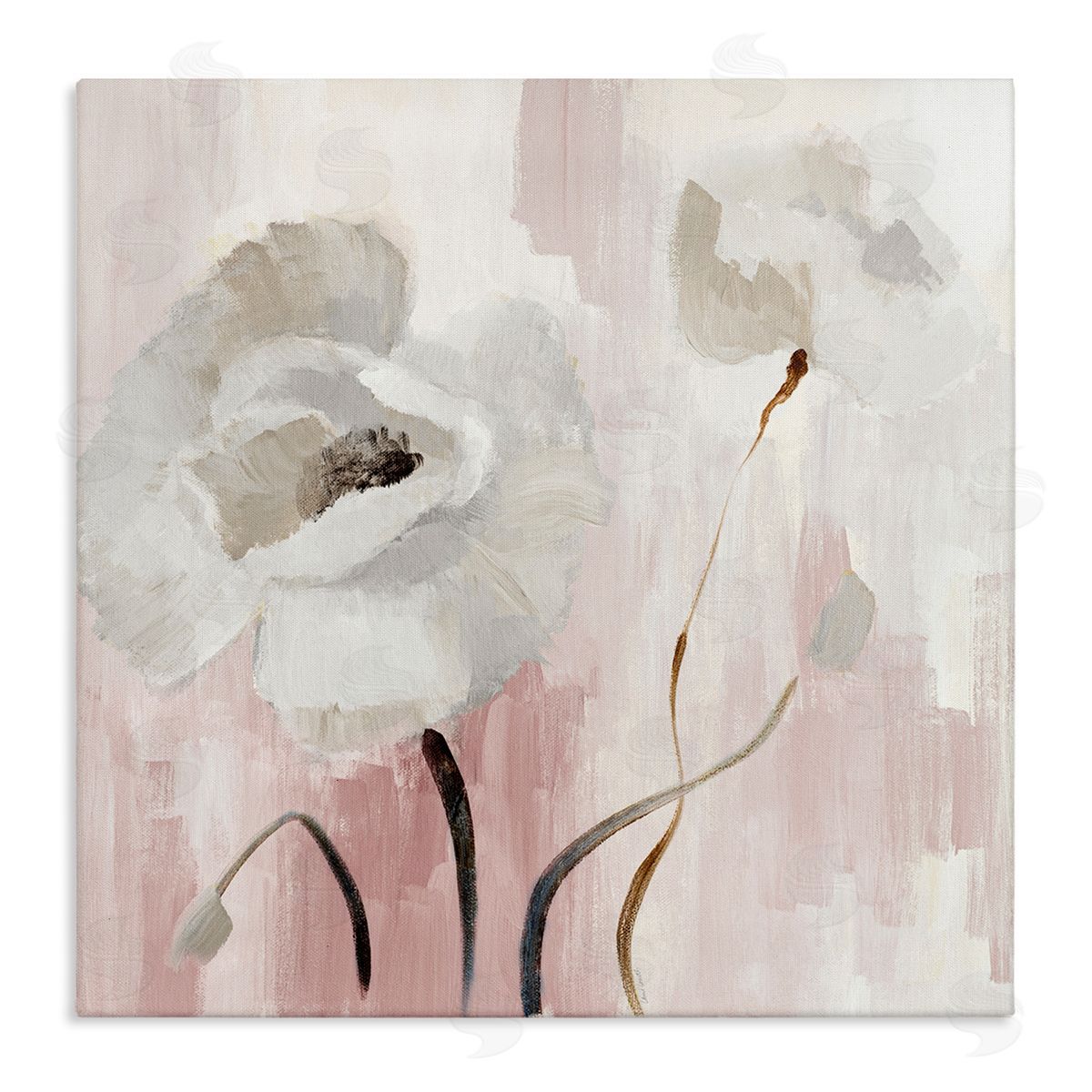 Abstract White Blossoms Canvas Wall Art, Home Decor by Lanie Loreth