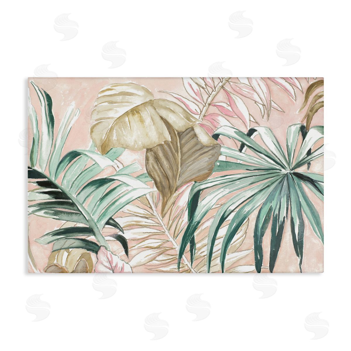 Soft Tropical Leaves Canvas Wall Art, Home Decor by Patricia Pinto