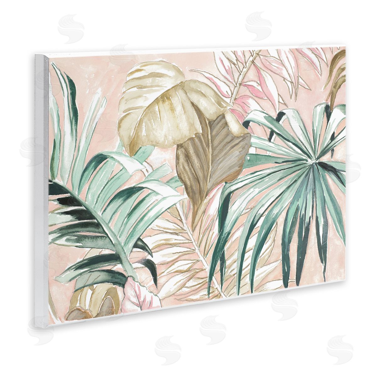 Soft Tropical Leaves Wood Plaque Wall Art, Home Decor by Patricia Pinto