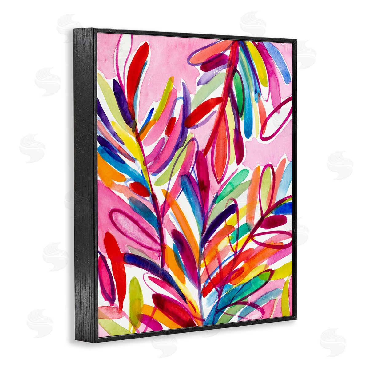 Bold Tropical Leaves Black Frame Print Wall Art, Home Decor by Lanie Loreth