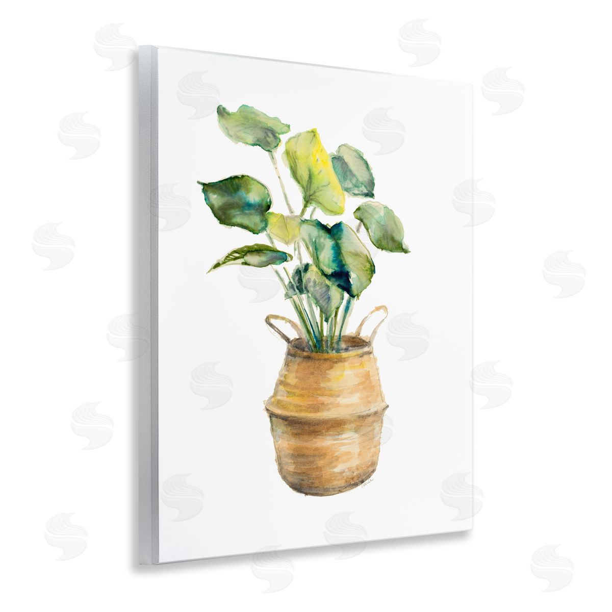 Plant In Pottery Wood Plaque Wall Art, Home Decor by Lanie Loreth