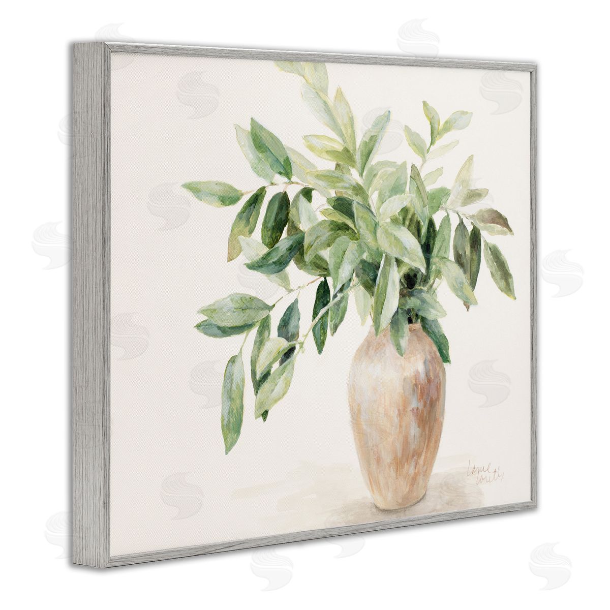 Ivy Potted Plant Grey Frame Print Wall Art, Home Decor by Lanie Loreth