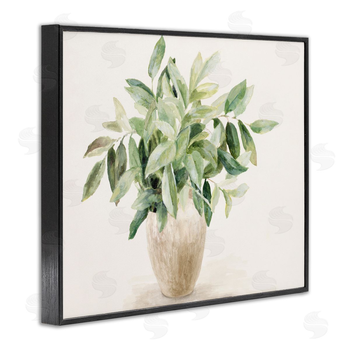 Neutral Potted Plant Black Frame Print Wall Art, Home Decor by Lanie Loreth