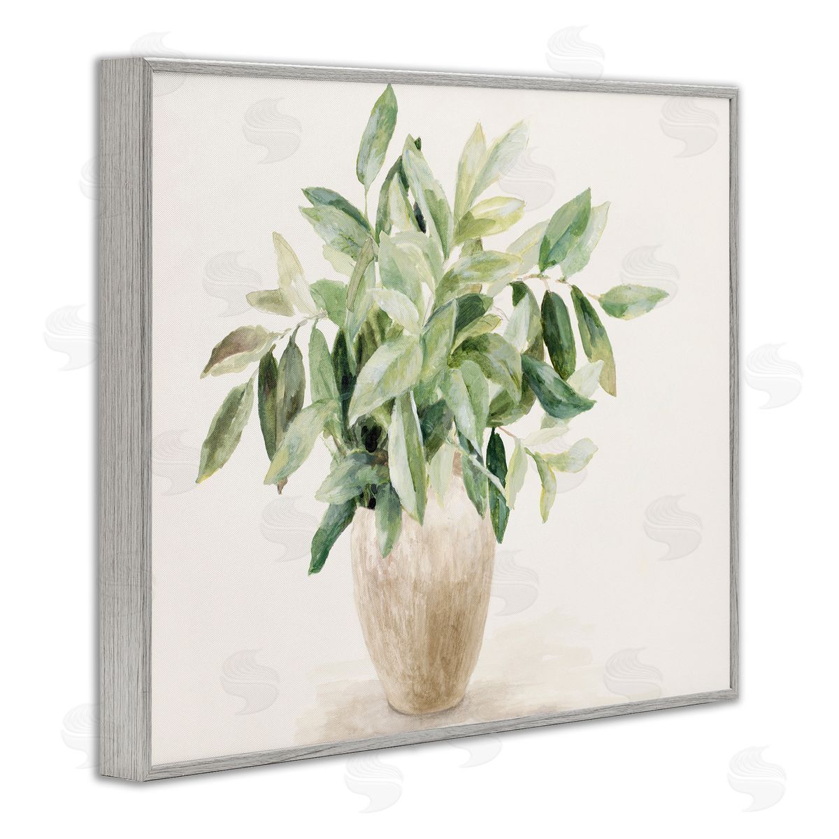 Neutral Potted Plant Grey Frame Print Wall Art, Home Decor by Lanie Loreth