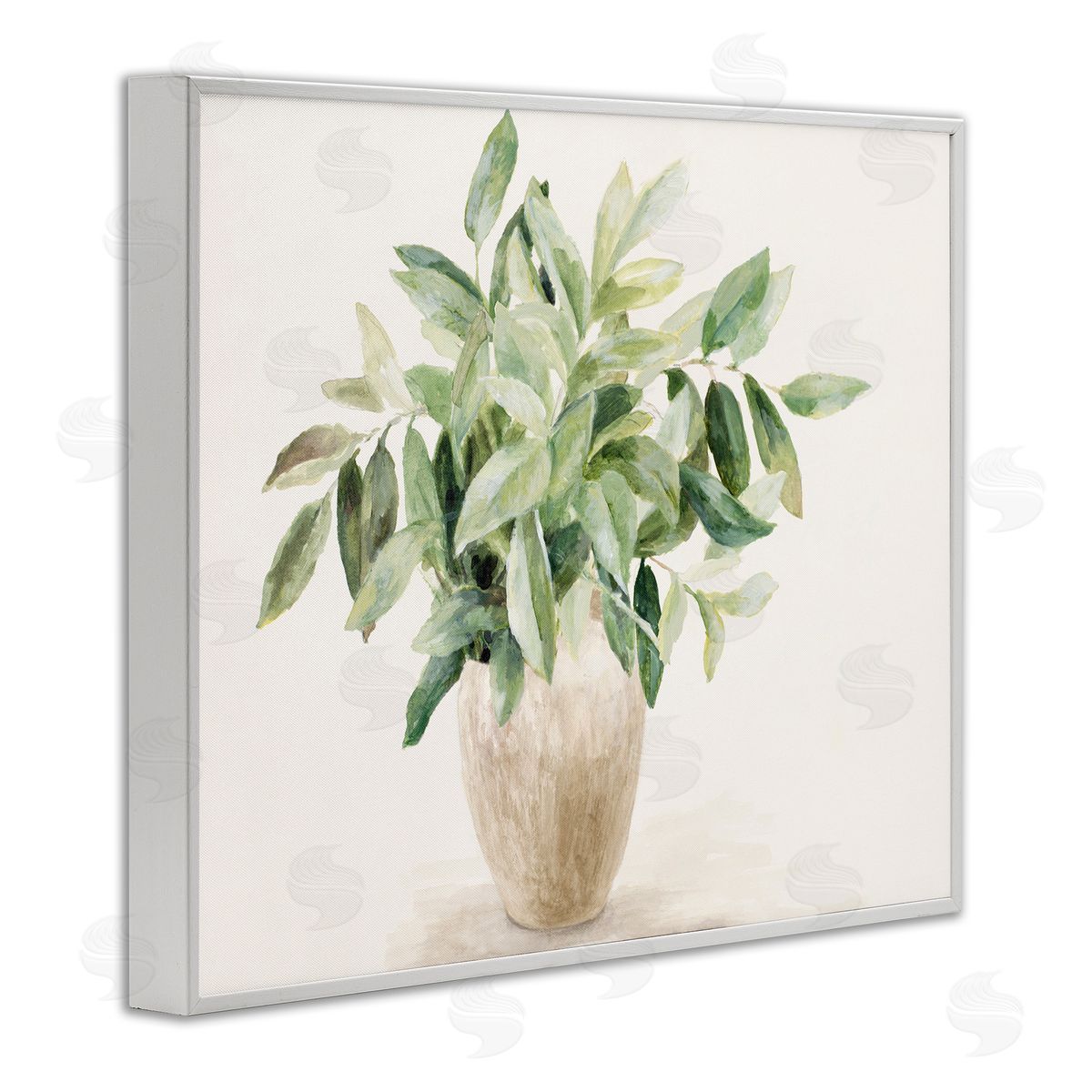 Neutral Potted Plant White Frame Print Wall Art, Home Decor by Lanie Loreth