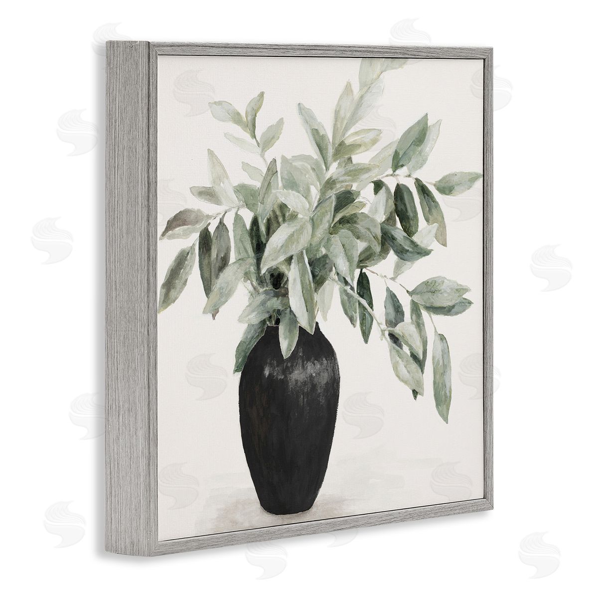 Plant in Black Vase Grey Frame Print Wall Art, Home Decor by Lanie Loreth